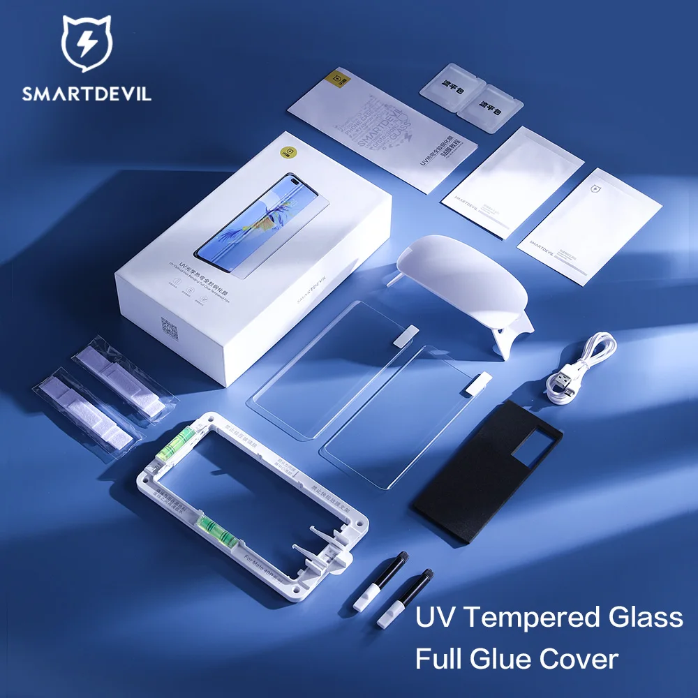SmartDevil Full Glue UV Tempered Glass For Samsung Galaxy S21 Ultra UV Screen Protector For Samsung S20 Plus Note 20 Ultra