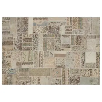 

Handmade Beige Vintage Overdyed Patchwork Area Rug 160x228 Cm-5'3''X7'6''