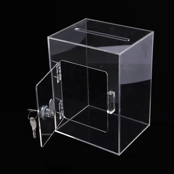 

1pc Acrylic Box Drop Box Clear Donation Box Complaint Box Fundraising Box Suggestion Box for Survey