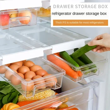 

Refrigerator Storage Box Artifact Drawer Type Dedicated Food Storage Box Food Plastic Box Rectangular Egg Box Storage Container