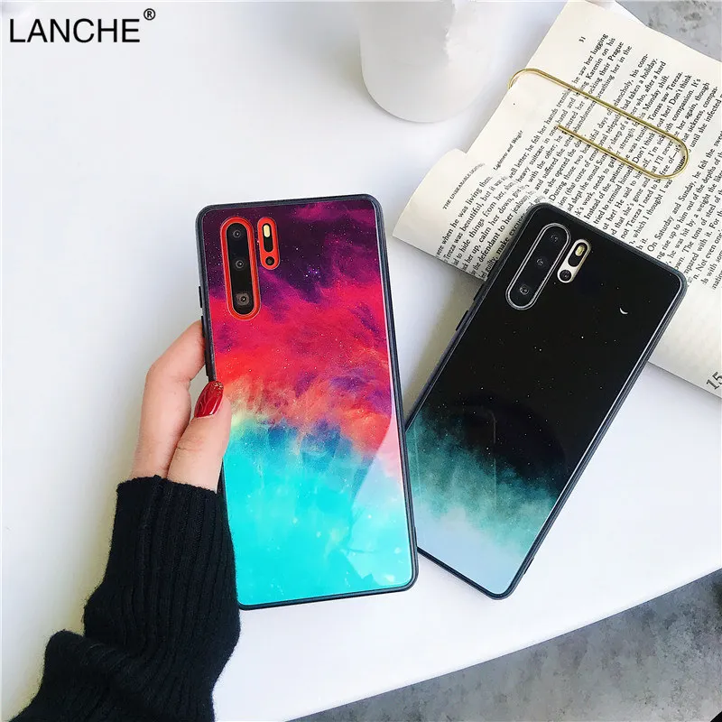 LANCHE Starry sky чехол для телефона huawei P30 Lite P20 mate 20 Pro Nova 3 4 5 на Honor 8X 9X закаленное стекло |