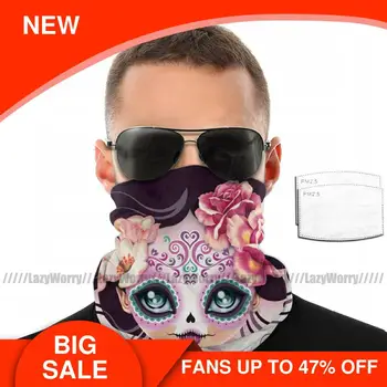

Ghost Eye Mouth Face Mask Camila Huesitos Sugar Skull Facial Mask with 2 Filters Nice Polyester Adult Mask