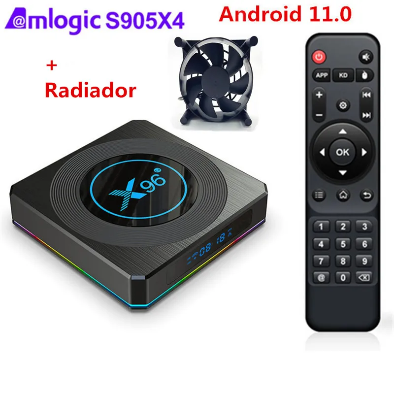 X96 X4 Amlogic S905X4 Dispositivo de TV inteligente Android 11 0 4GB 64GB 100M BT4.1 4K Set reproductor multimedia top Box | Электроника