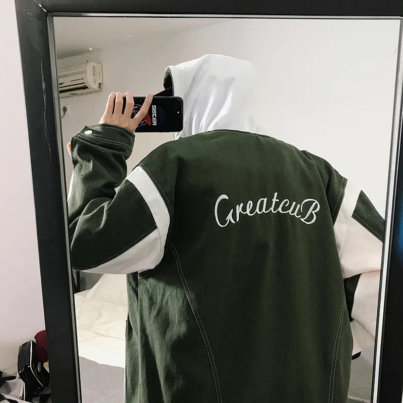 

19/Autumn Clothing New Arrival Fashion Man Japanese-style Joint Hooded Jacket Heavy Craft Washing Coat Jk106/P105