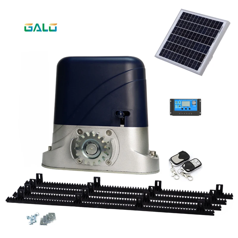 500KGS 24V שמש הזזה שער מפעיל פותחן מערכת של DC מנוע כמו דלת קרובה מנוע עם 4M/13 רגליים ניילון מתלה מסילות