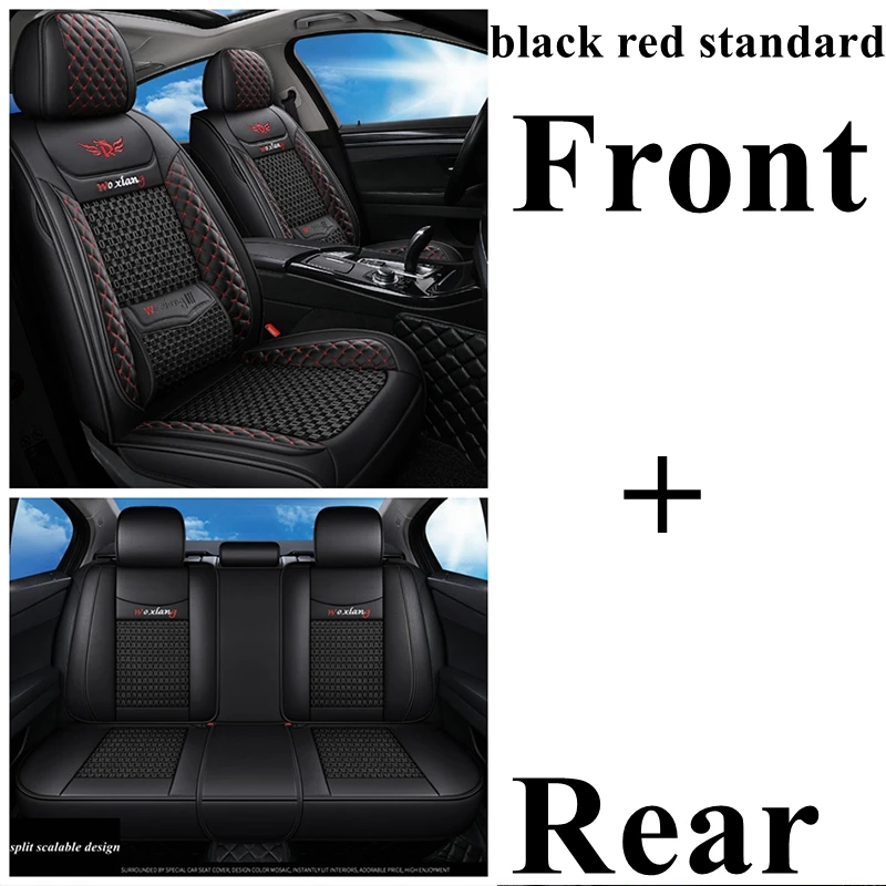 Переднее и заднее сиденье для Toyota Corolla Yaris Pruis Hilux FJ Cruiser LC Prado Vios Auris Matrix Venza Zelas автомобильные аксессуары - Название цвета: black red standard
