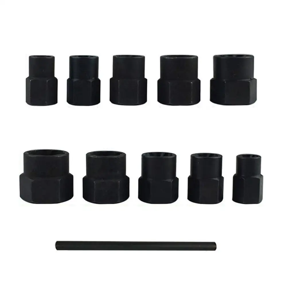 

12pcs Twist Socket Set Nut Extractor Damaged Lock Wheel Nut Removal Wrench Socket X5T9