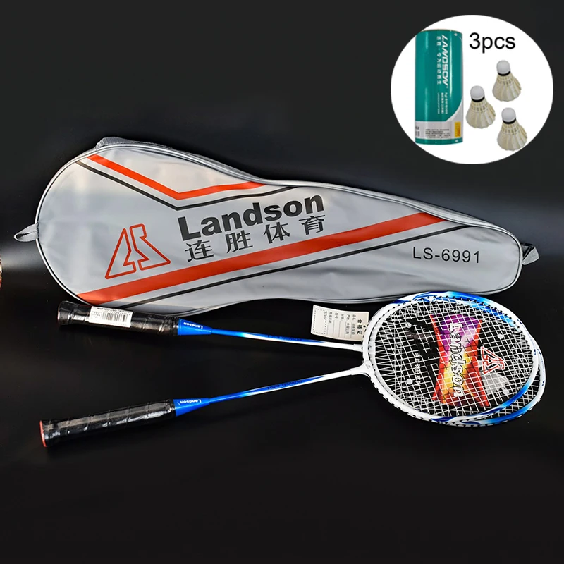 Landson 2 шт. профессиональный комплект для бадминтона ракеток семейная двойная