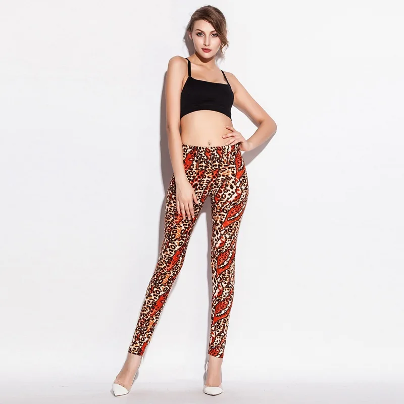 

2019 Hot Selling European And American-Style Digital Leopord Pattern Printed Leggings Spring And Autumn Cool Pencil Pants Skinny
