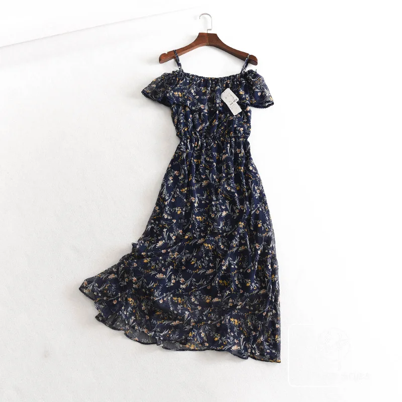 

A Generation of High-waisted Slimming Horizontal Neck off-Shoulder Dress Holiday Long Skirts Women's Entity