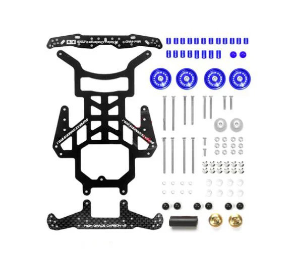 Супер XX/SX/SXX EVO.1 шасси 94780 Обновление части набор FRP из углеродного волокна шасси роликовый комплект для Tamiya мини 4WD гоночная модель автомобиля - Цвет: dark blue