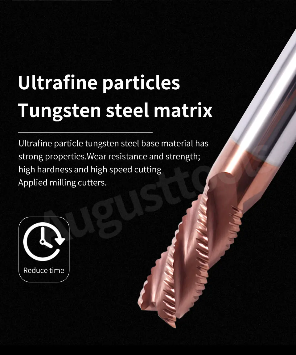 Augusttools Cnc Endmill Карбид HRC55 4 флейты резка карбидная Вольфрамовая сталь фреза Черновая Концевая фреза резак металла