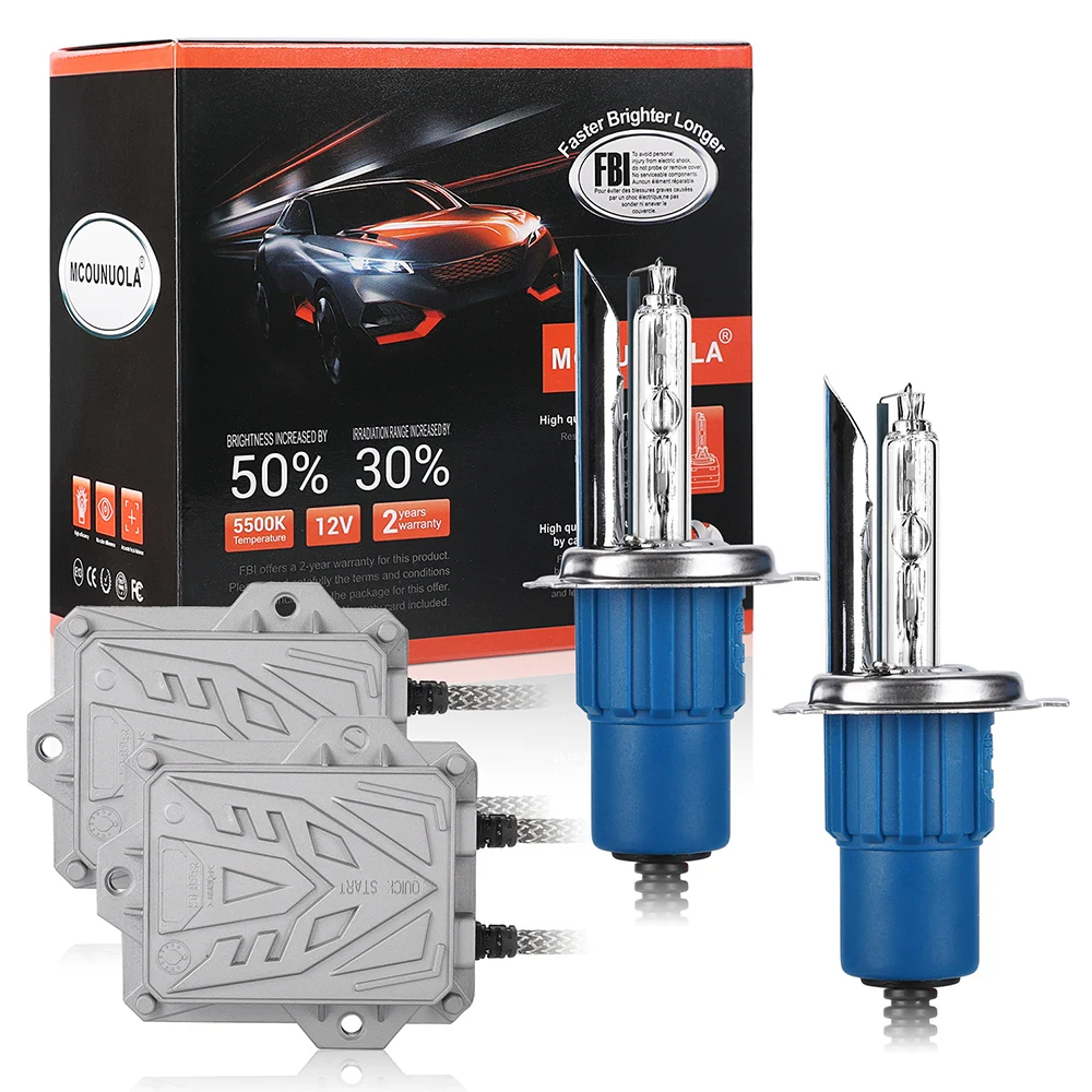 

1set 55W HID Xenon Bulb H1 H3 H7 H11 9005 9006 9012 H4 12V Auto Car Xenon Headlight Lamp 4300k 5500k 8000k Replace Halogen Lamp