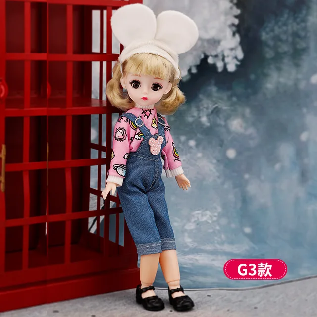 Winking 30 cm Doll Toys Princess Dress Up 4D Real Eyes 23 Joints 6 Points Baby Girl Toy Birthday Gift for Girls Play House Doll 3