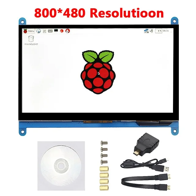 7 дюймов Raspberry Pi 4 сенсорный экран 1024*600/800*480 Raspberry Pi 4 ЖК-Дисплей HDMI TFT монитор для Raspberry Pi 3 Model B 3B - Цвет: 800x480LCD