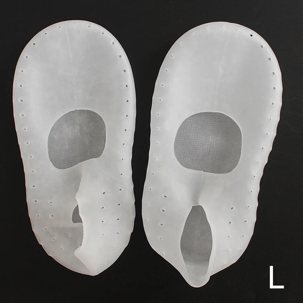1 пара носки с гелевой подошвой силиконовый инструмент для ухода за ногами Многофункциональный облегчение боли предотвращения трещин увлажнение удаление ороговевшей кожи носка - Цвет: White L