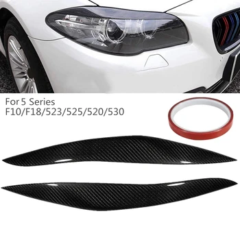 

Carbon Fiber Headlights Eyebrow Eyelids Trim Cover HeadLamp Sticker for BMW 5 Series F10 F18 520 523 525 10-16