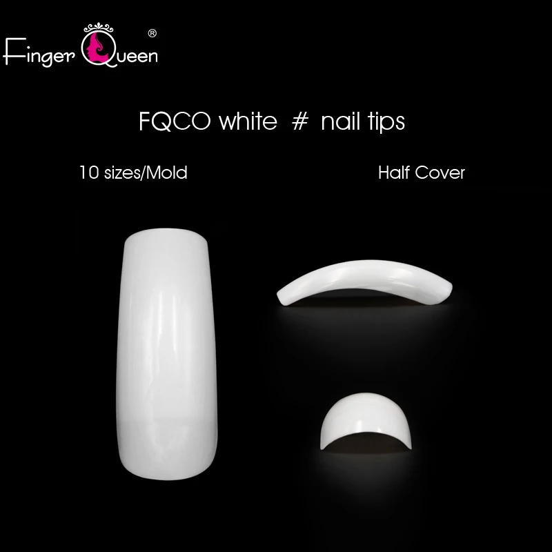 white Fingerqueen 500 шт Упаковка полипропиленовый пакет натуральный/белый/прозрачный цвет французские накладные ногти Советы Искусственные Поддельные ногти искусство FQ-CO - Цвет: white