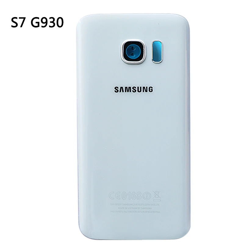 Для samsung Galaxy S7 G930/S7 edge G935 крышка батареи Задняя стеклянная дверная панель Корпус для S7 задняя крышка Корпус чехол - Цвет: s7 white