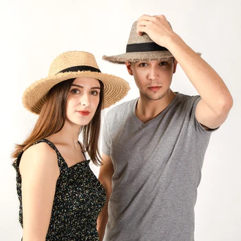 

Straw Fedora Panama Hat Summer Beach UPF Sun Protection with Brim Fedora Beach Colorful Fishing