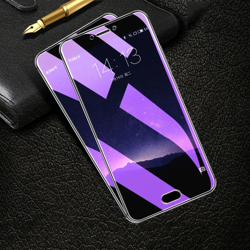 

Screen Protector For OPPO Reno Z 10X Purple Light Tempered Glass For OPPO Realme X Lite A9 A83 A79 A77 A73 A59 A57 A5 Glass Film