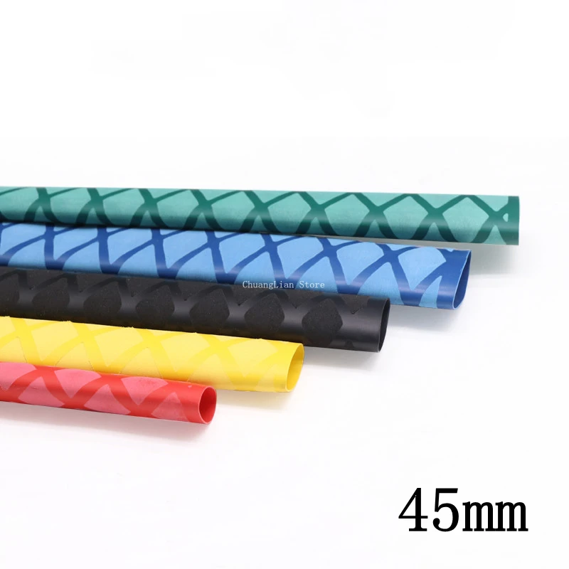

1M 45mm Anti Slip Heat Shrink Tube for Fishing Rod Bicycle Wrap Electrical Insulation Soft Waterproof Handle Racket Grip Sleeve
