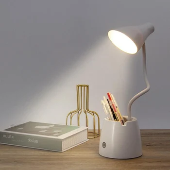 

USB Rechargeable Flexible Reading Light Pen Holder Touch Bedside Table Desk Lamp for Children's Bedroom