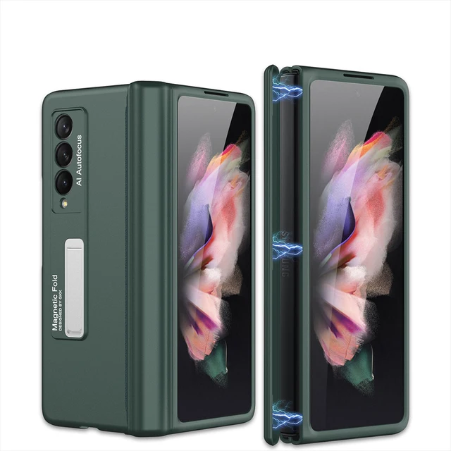 kawaii phone cases samsung Magnetic Attraction Kickstand Case for Samsung Z Fold 3 Case Fold2 All-Inclusive Hinge Protector Case for Galaxy Z Fold 2 Case samsung silicone Cases For Samsung