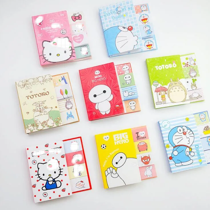 

Kawaii Korean Cartoon Baymax Doraemon Totoro N times Sticky Memo Note Book Message Tab Notepad Sticker Memo Pads Stationery