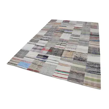 

210x300 Cm Beige Handmade Rugs Patchwork Rug-7x10 Ft