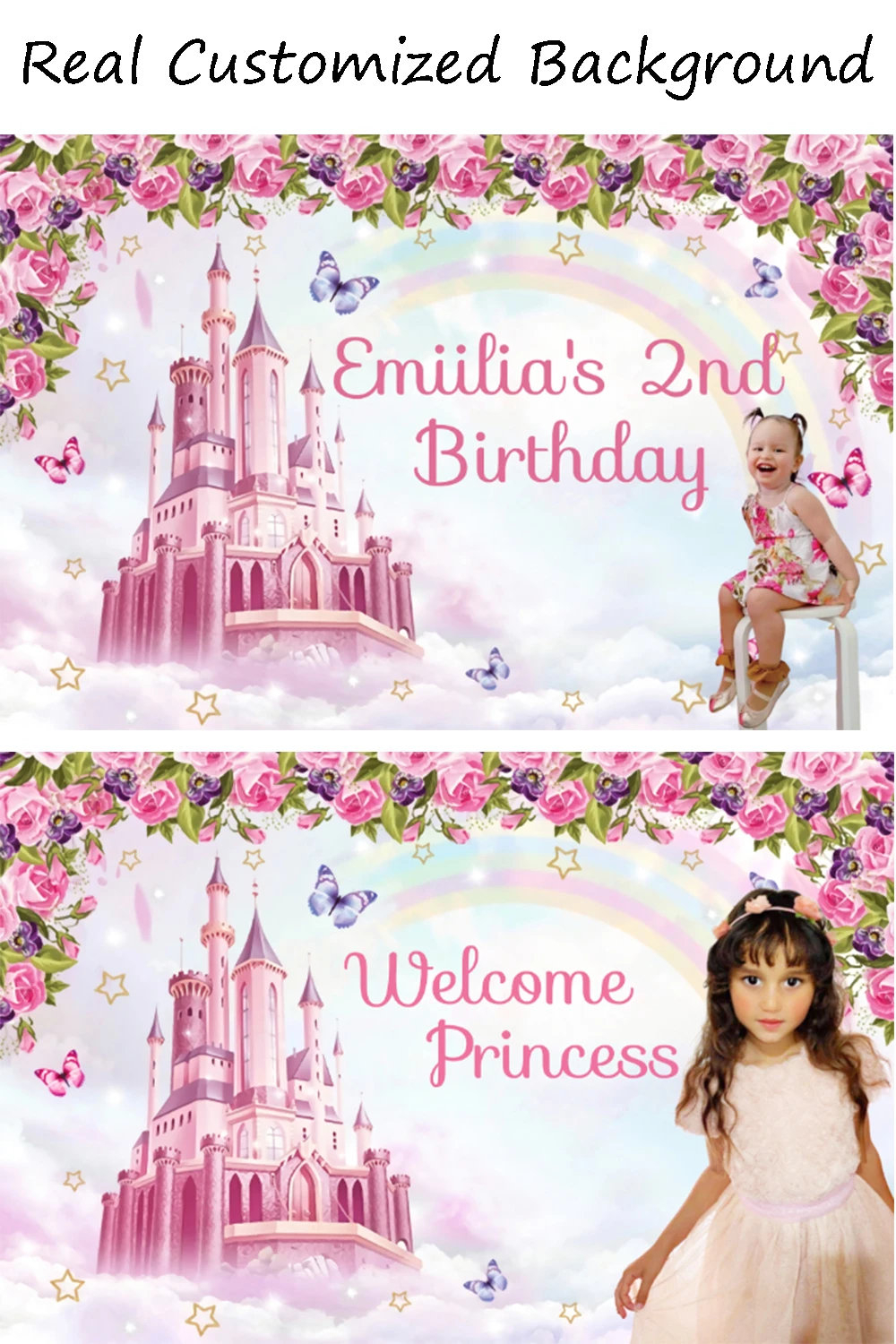 Dreamy Castle Princess Girl 1st Birthday Boho Backdrop For Photography Unicorn Carriage Baby 1st Birthday Baby Shower Background photo backdrop