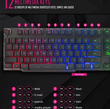 

20#IMice AK-600 Backlight Suspension Key Wired Mechanical Keyboard Game Wired PC Notebook Office Gaming Keyboard for LOL/PUBG/CF