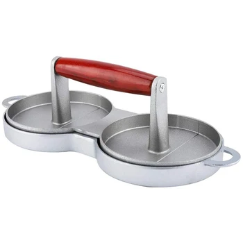 

Nonstick 2 Slot Burger Press Aluminum Round Hamburger Presses Beef Burger Maker Mold Metal Cooking Tool Meat Beef Kitchen Tools