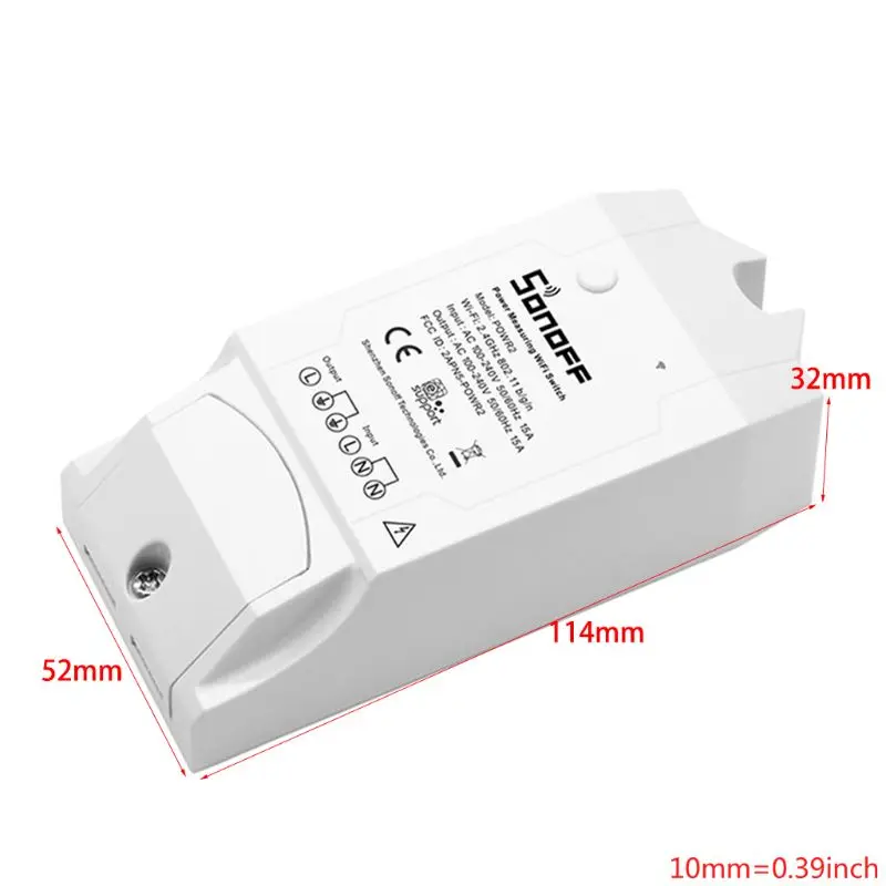SONOFF POW R2 15A 3500 Вт Wifi переключатель контроллер в режиме реального времени энергопотребление монитор измерения для автоматизации умного дома 94 шт