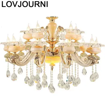 

E Pendente Para Sala De Jantar Fixtures Lampara Lustre Deco Maison Crystal Light Hanging Lamp Luminaire Suspendu Hanglamp