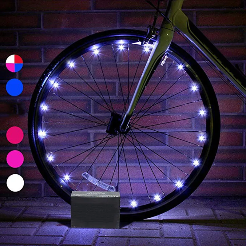 Ночная езда светодиодный велосипедный велосипед велосипедные огни на колеса авто колесо спиц DIY световая струна 2,2 м длина подходит для большинства велосипедов - Цвет: White
