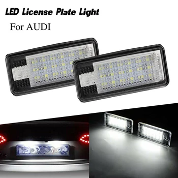 

2PCS/lot 18 LED License Number Plate Light Lamp for Audi A3 S3 A4 S4 B6 A6 S6 A8 S8 Q7 led car plate lighting luces Error free