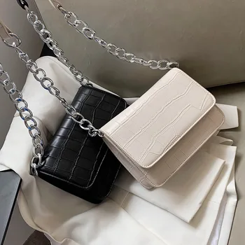 

Stone Pattern PU Leather Crossbody Bag For Women 2020 Summer Fashion Chain Shoulder Messenger Bag Female Handbags And Purses New