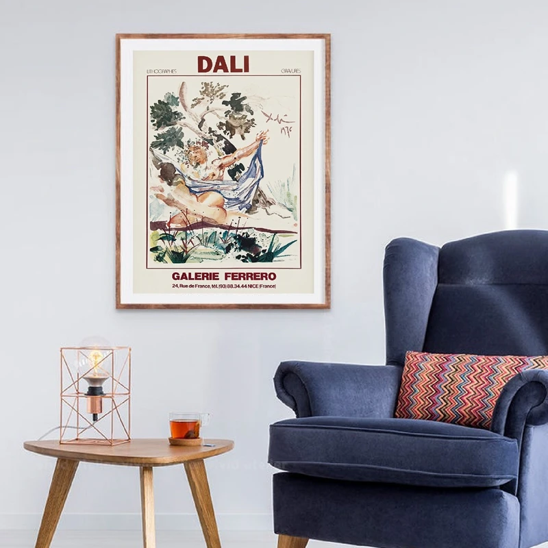 Salvador Dali Exhibition poster prints living room decor