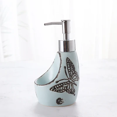 250ml-Blue Дозатор жидкого мыла бутылка для лосьона с мыльницей шампунь-гель для душа пресс для домашнего декора аксессуары для ванной комнаты mx9211445 - Цвет: 250ml-Blue