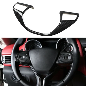

CITALL Car ABS Carbon Fiber Style Steering Wheel Button Cover Trim fit for Maserati Levante Ghibli