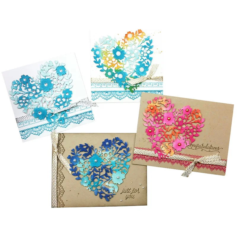 MovingPanda JC083 Bloomin' Heart Clear-Mount набор штампов для резки металла и штампов для скрапбукинга и изготовления бумаги для карт