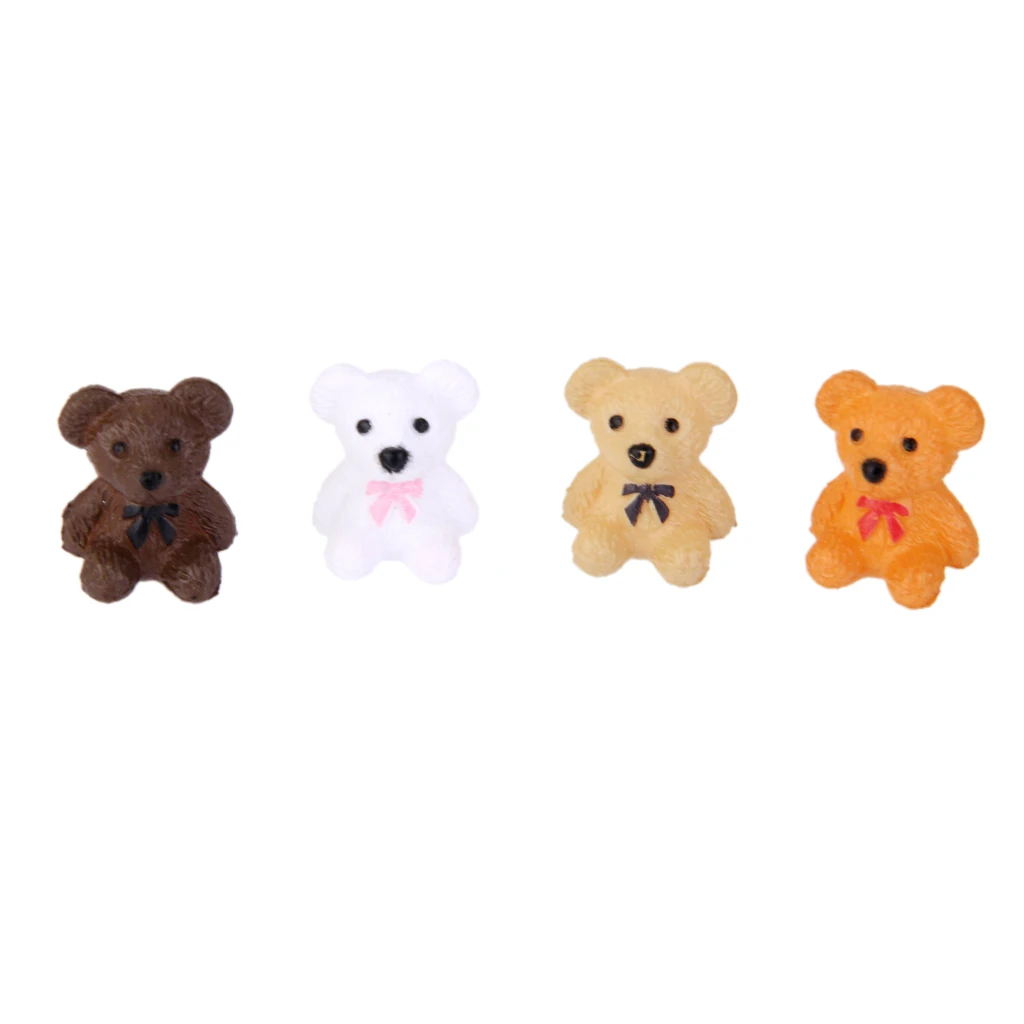 10 Pcs Mini Resin Bear Figure, Micro Landscaping Decor Micro Landscape Ornament Bonsai Craft Miniature Dollhouse Decor 