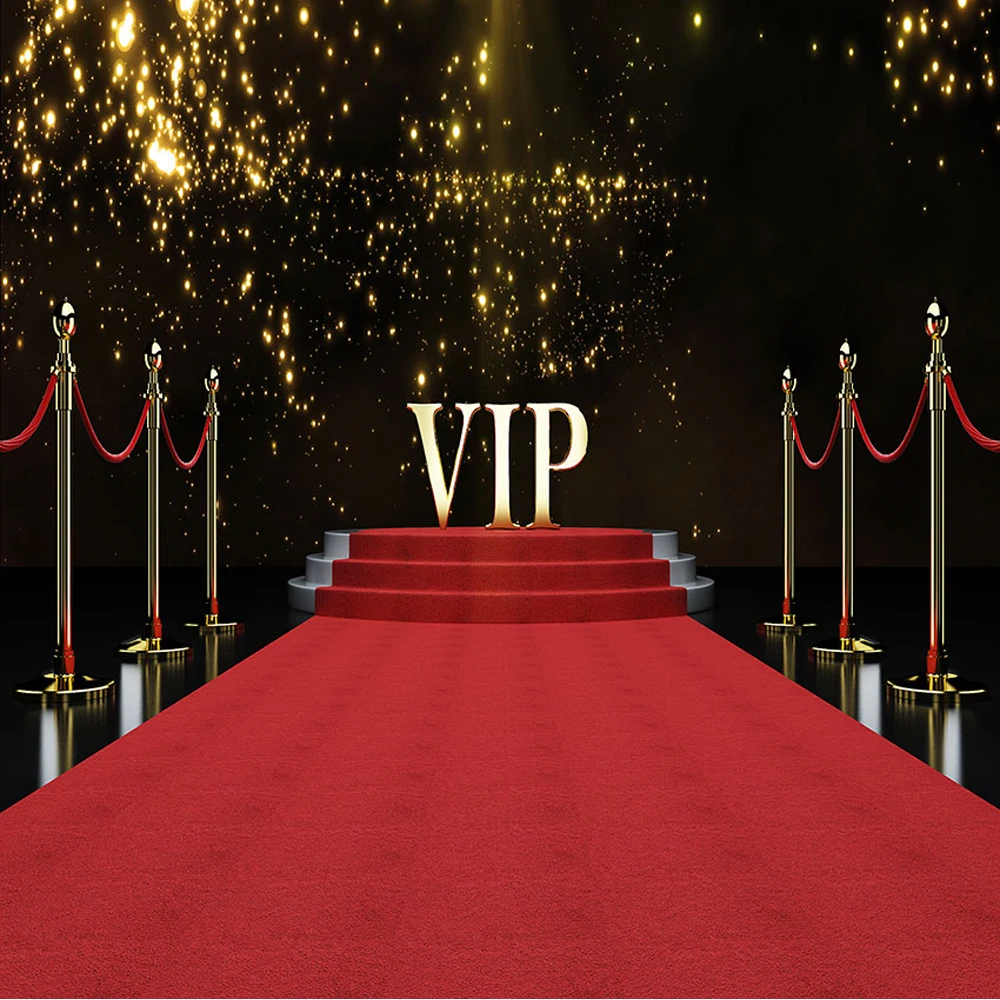 

Stage Red Carpet Backdrop for Photography Bokeh Polka Dots Hollywood VIP Party Theme Banner Photo Decoration Background