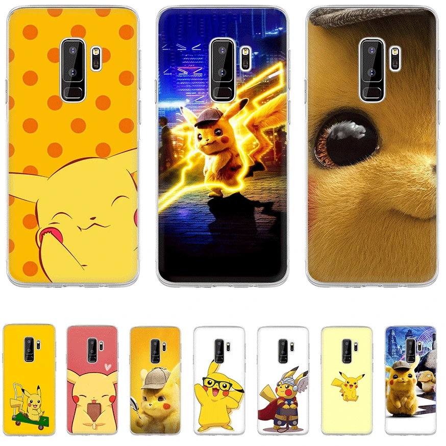 Чехол для телефона для samsung Galaxy M10 M20 M30 M40 S6 S7 край S8 S9 S10 S10e Plus Note 8 9 S3 S4 S5 твёрдая обложка с рисунком Пикачу