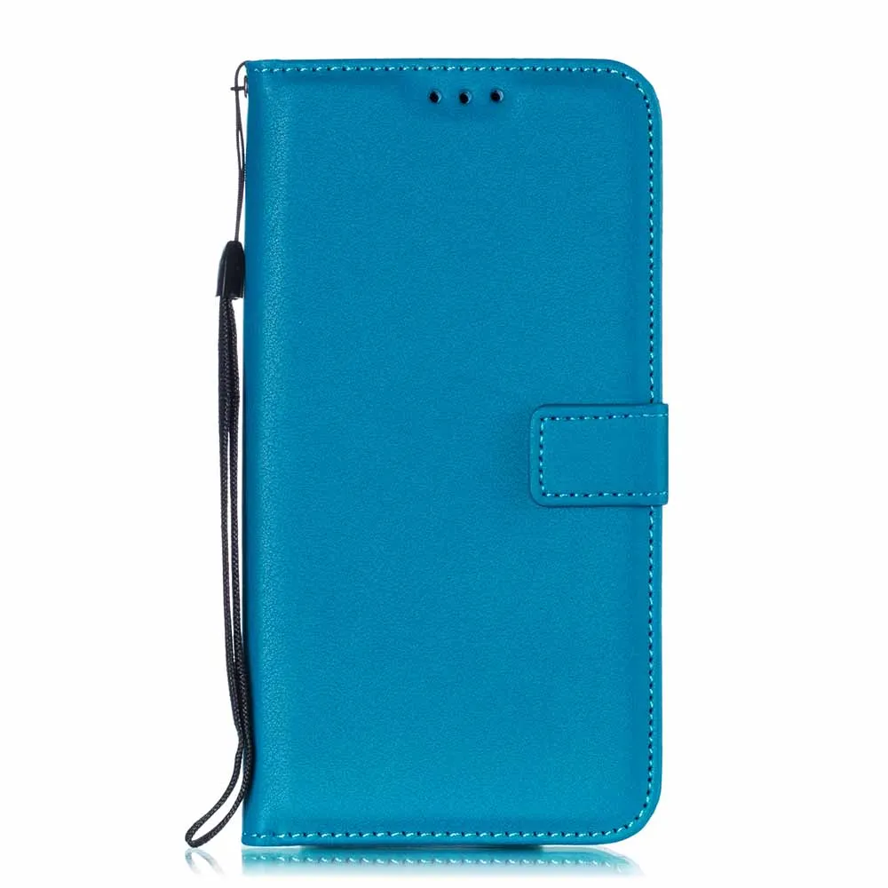Одноцветный кожаный чехол-бумажник для Google Pixel 2 XL htc U11 zte Axon7 Oneplus 5, откидной Чехол с отделением для карт, сумки для Wiko Lenny 2 3 4 - Цвет: Sky Blue