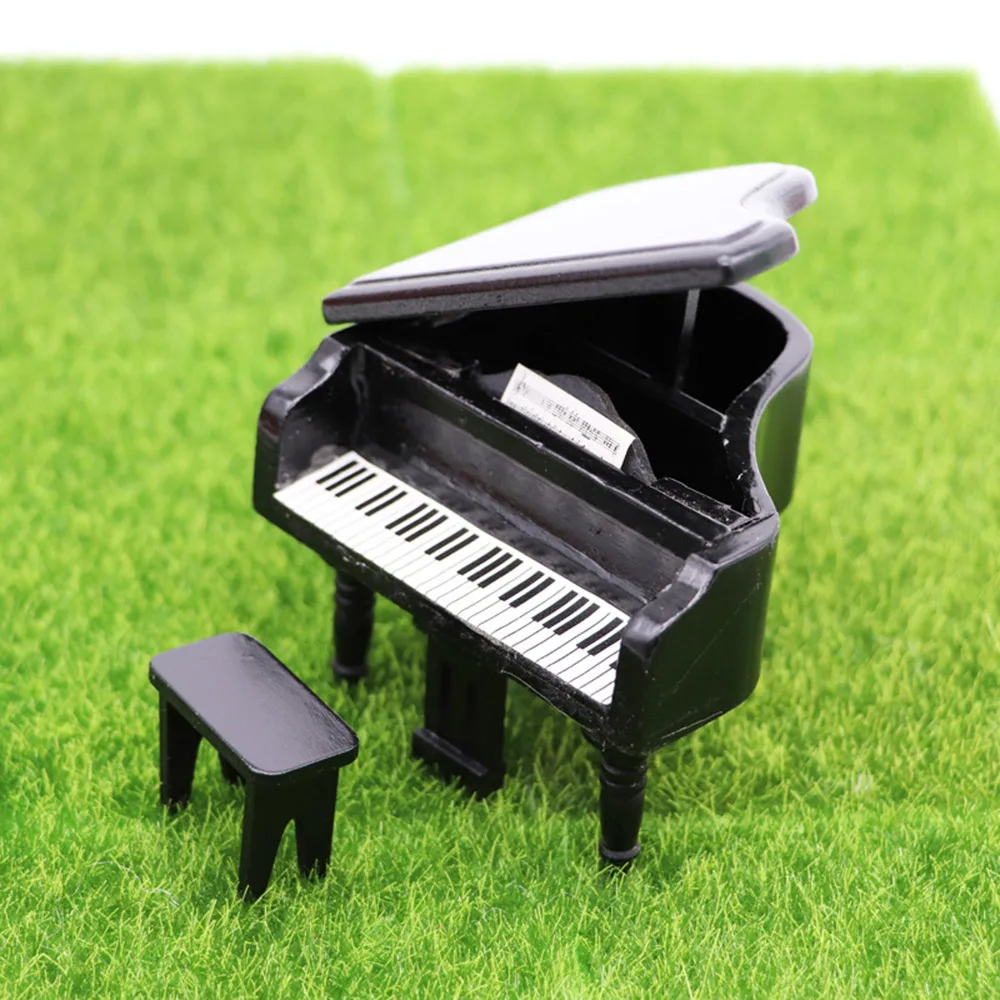 Miniatur Konzertflügel Klavier mit Stuhl Mini Musikinstrument Dekoration