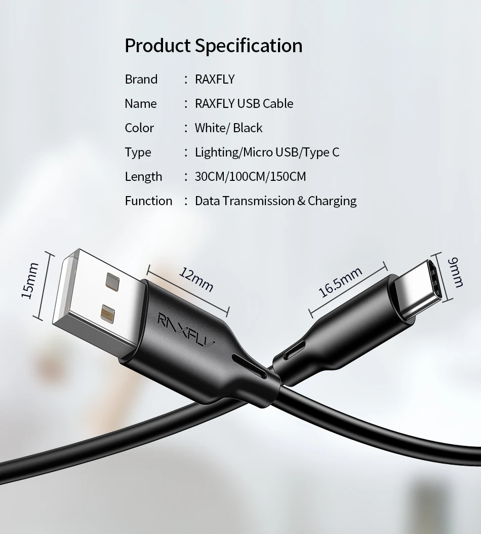 USB raxfly type-C кабель для Xiaomi Redmi Note 7 usb C кабель для мобильного телефона Быстрая зарядка USB кабель для iphone кабель Micro USB Кабо