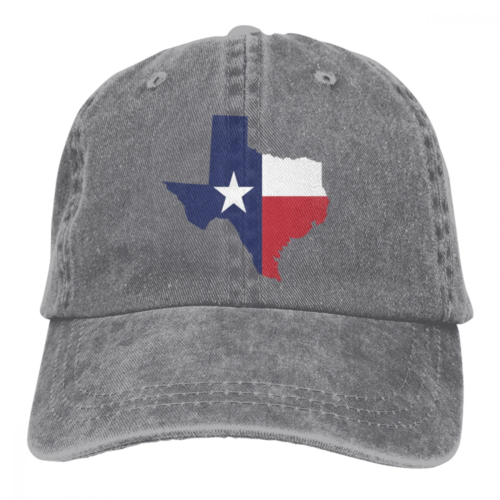 Texas форма флаг Casquette натуральный унисекс Мужские Женские джинсовые бейсболка с ремешком кепки Регулируемый Гольф папа шляпа