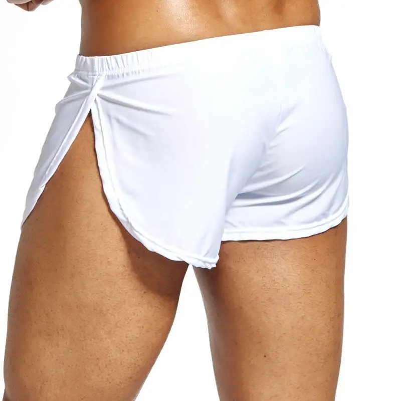 JOCKMAIL Mens Ropa Interior Hombre New Ice Silk Rounded Home Pants 4-Pack Short Pajamas Sexy Boxer Para Hombre Gay Underwear